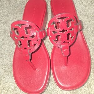 Tory Burch RED Miller Logo Thong Sandals